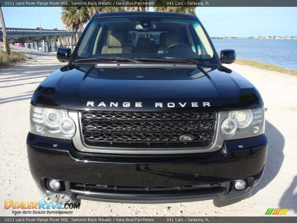 2011 Land Rover Range Rover HSE Santorini Black Metallic / Navy Blue/Parchment Photo #2