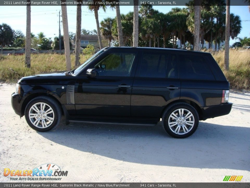 2011 Land Rover Range Rover HSE Santorini Black Metallic / Navy Blue/Parchment Photo #4