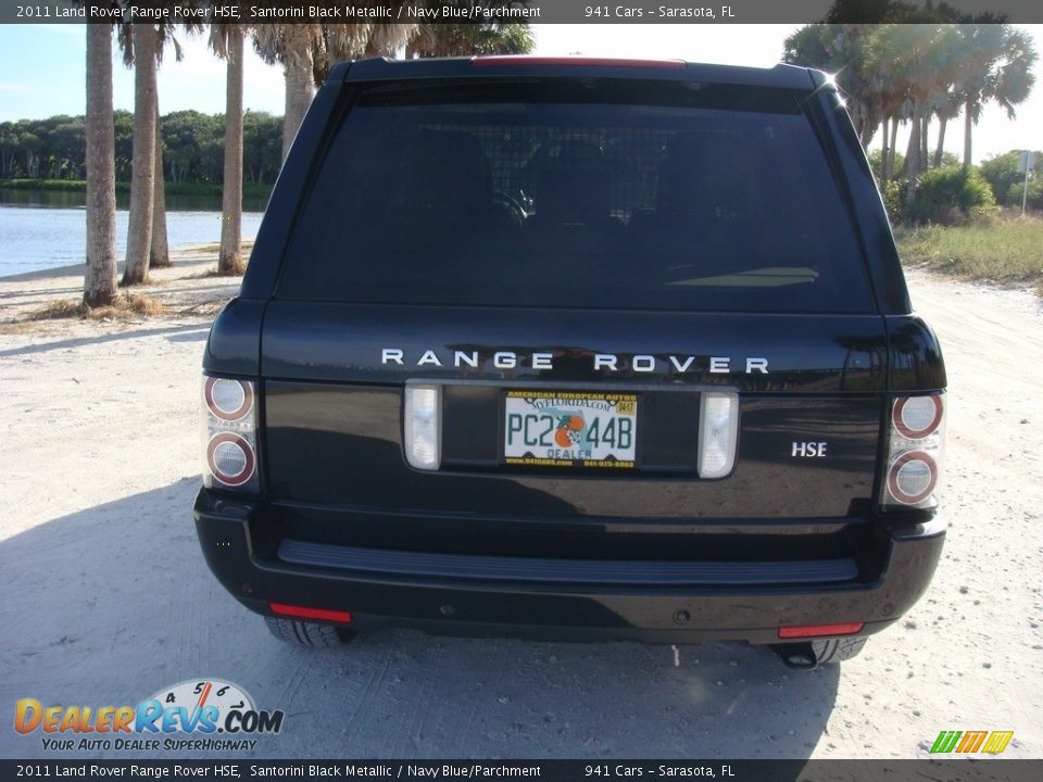 2011 Land Rover Range Rover HSE Santorini Black Metallic / Navy Blue/Parchment Photo #6