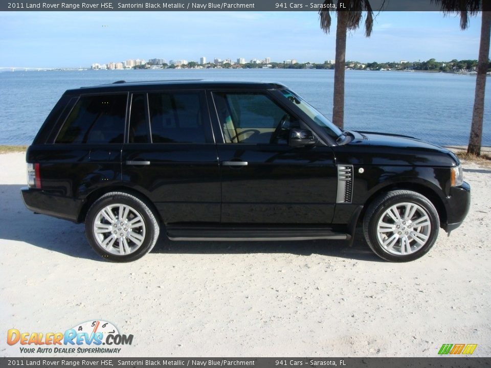 2011 Land Rover Range Rover HSE Santorini Black Metallic / Navy Blue/Parchment Photo #8