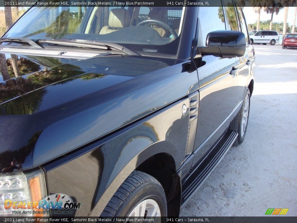 2011 Land Rover Range Rover HSE Santorini Black Metallic / Navy Blue/Parchment Photo #10
