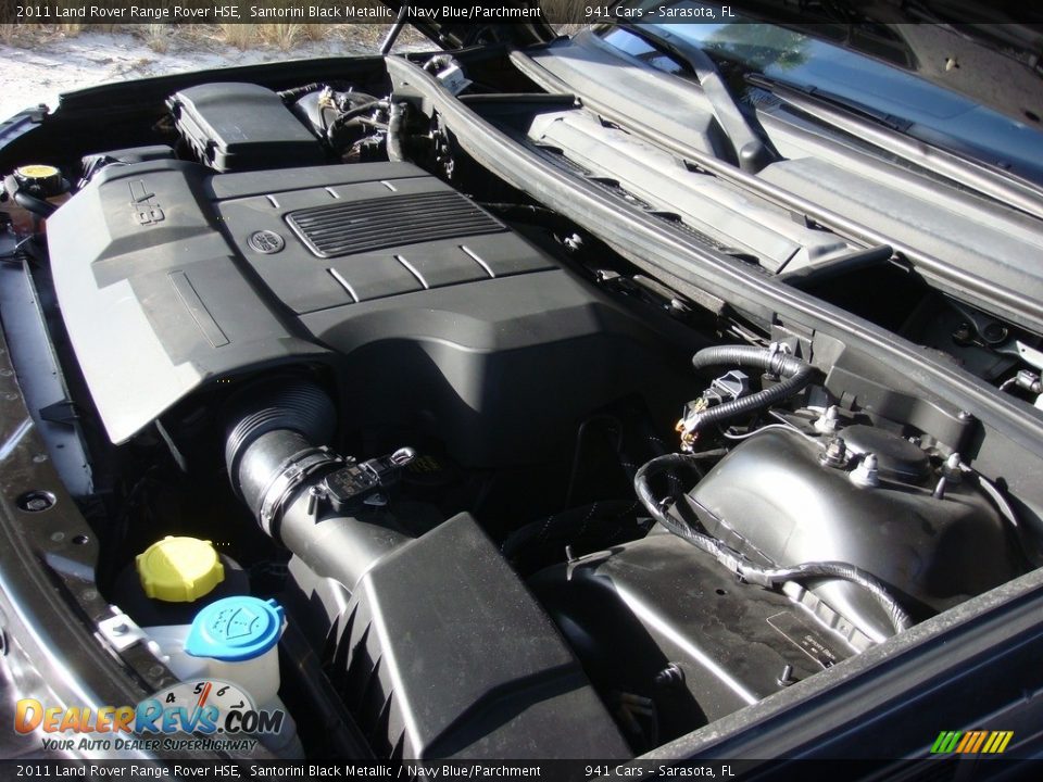 2011 Land Rover Range Rover HSE Santorini Black Metallic / Navy Blue/Parchment Photo #24
