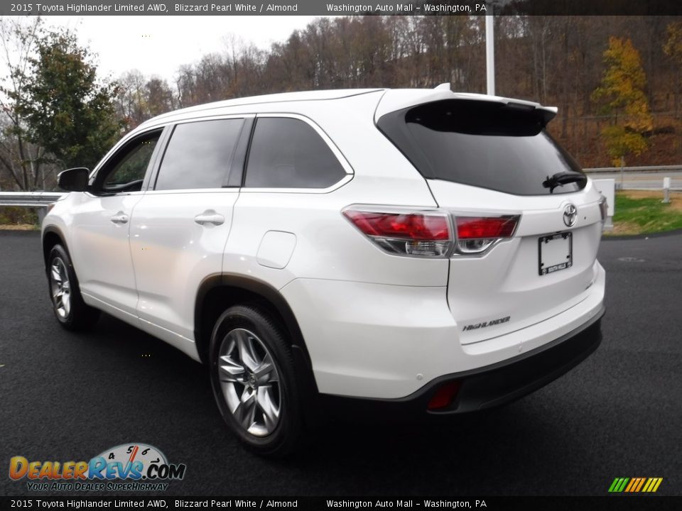 2015 Toyota Highlander Limited AWD Blizzard Pearl White / Almond Photo #8