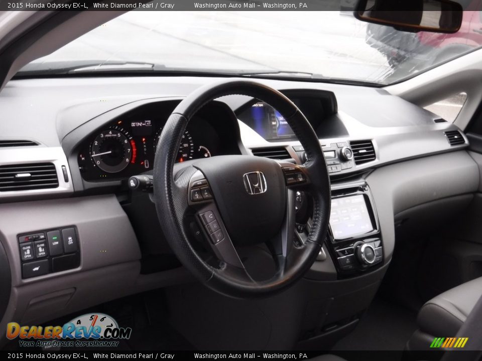 2015 Honda Odyssey EX-L White Diamond Pearl / Gray Photo #13