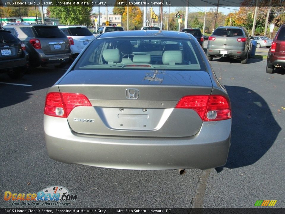 2006 Honda Civic LX Sedan Shoreline Mist Metallic / Gray Photo #7