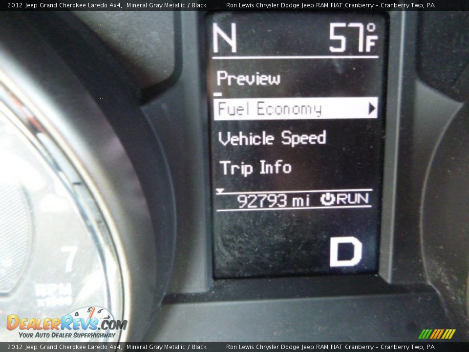 2012 Jeep Grand Cherokee Laredo 4x4 Mineral Gray Metallic / Black Photo #19