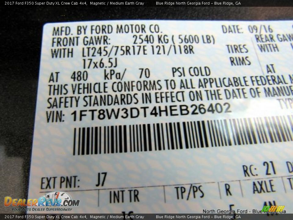 2017 Ford F350 Super Duty XL Crew Cab 4x4 Magnetic / Medium Earth Gray Photo #25