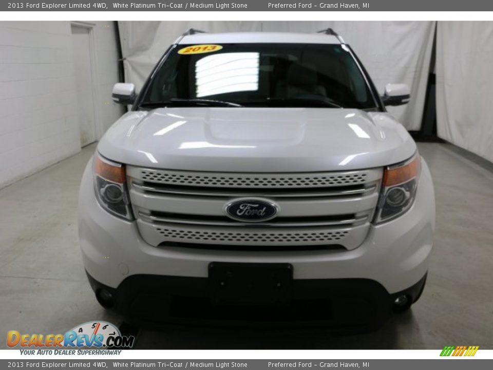 2013 Ford Explorer Limited 4WD White Platinum Tri-Coat / Medium Light Stone Photo #35