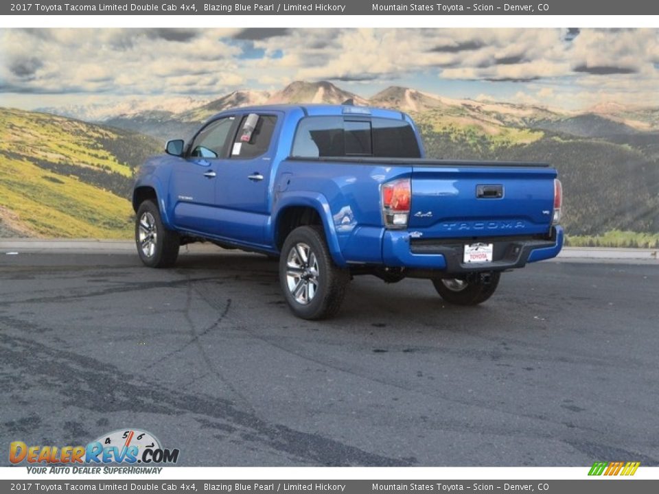 2017 Toyota Tacoma Limited Double Cab 4x4 Blazing Blue Pearl / Limited Hickory Photo #3