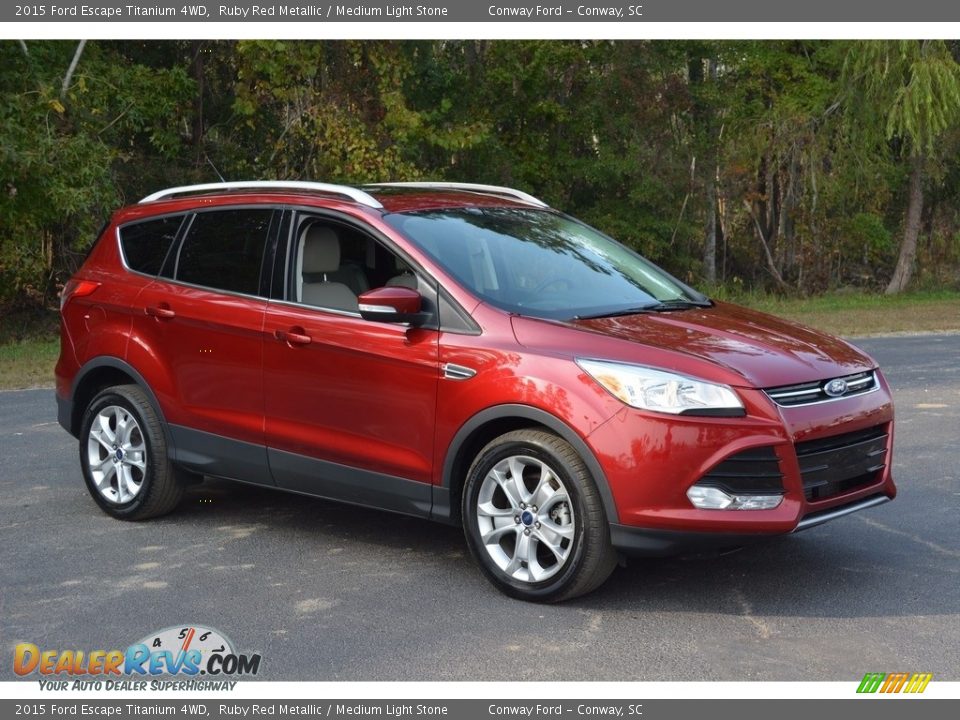 2015 Ford Escape Titanium 4WD Ruby Red Metallic / Medium Light Stone Photo #1