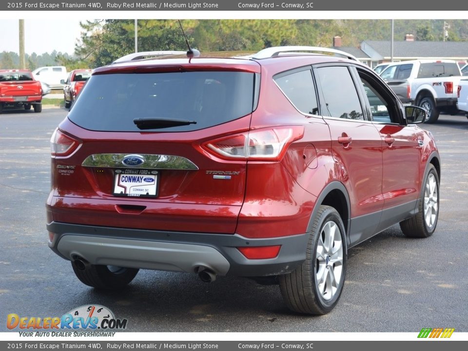 2015 Ford Escape Titanium 4WD Ruby Red Metallic / Medium Light Stone Photo #3