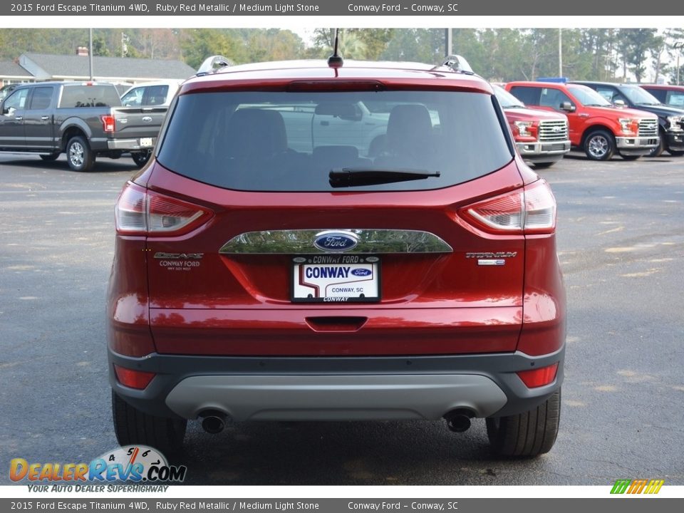 2015 Ford Escape Titanium 4WD Ruby Red Metallic / Medium Light Stone Photo #4