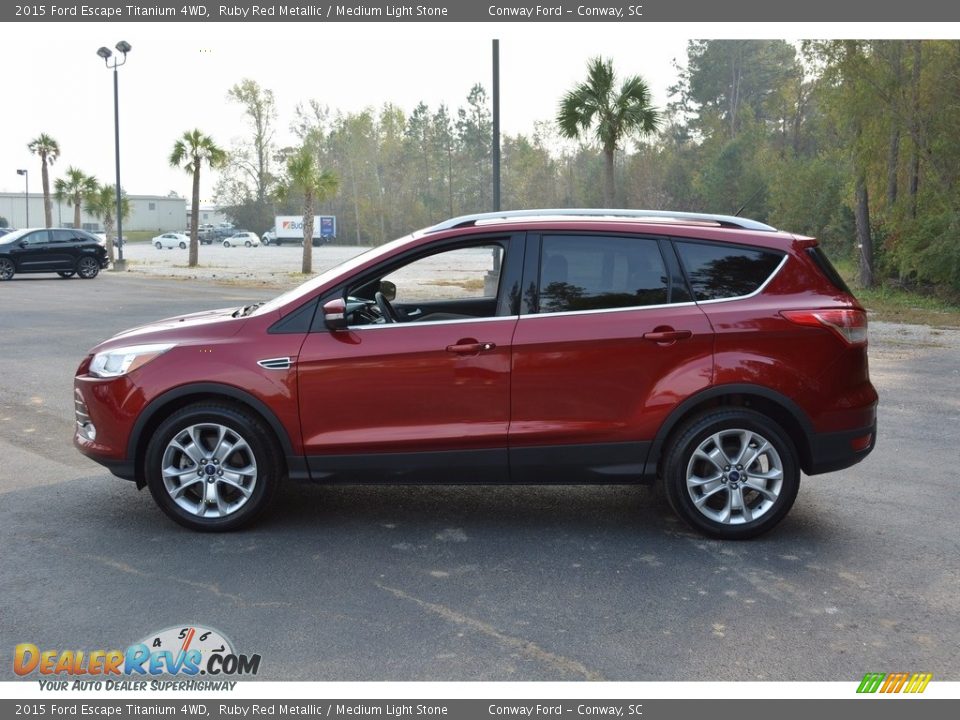 2015 Ford Escape Titanium 4WD Ruby Red Metallic / Medium Light Stone Photo #9