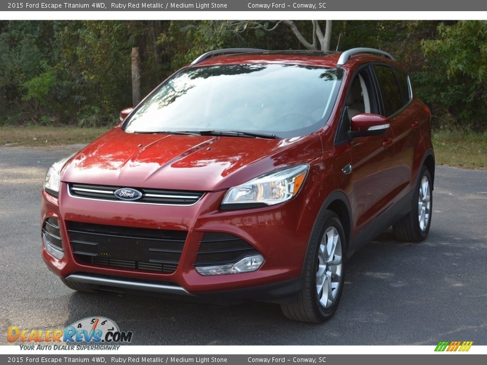 2015 Ford Escape Titanium 4WD Ruby Red Metallic / Medium Light Stone Photo #10