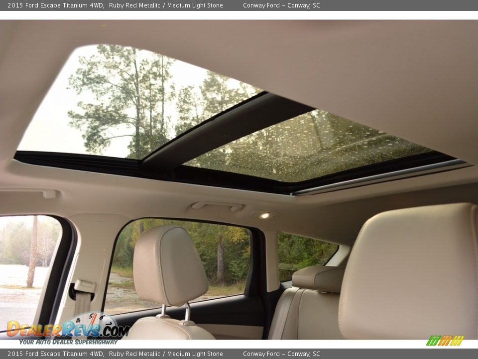 2015 Ford Escape Titanium 4WD Ruby Red Metallic / Medium Light Stone Photo #13
