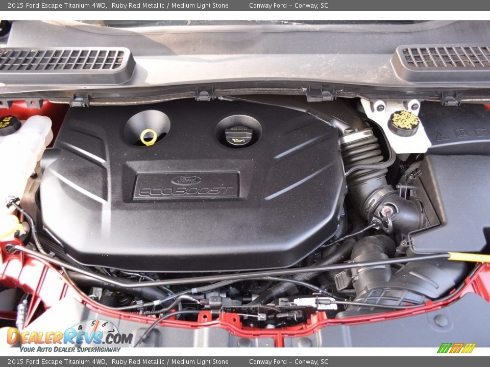 2015 Ford Escape Titanium 4WD Ruby Red Metallic / Medium Light Stone Photo #15