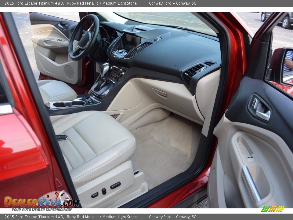2015 Ford Escape Titanium 4WD Ruby Red Metallic / Medium Light Stone Photo #19