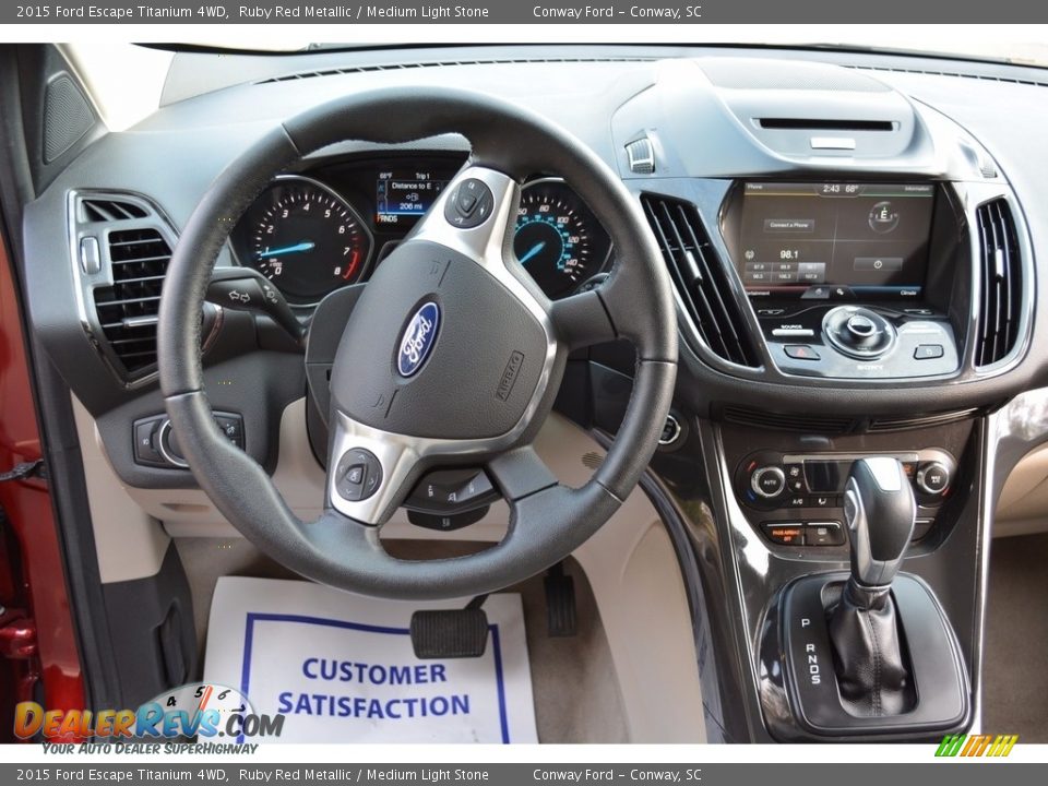 2015 Ford Escape Titanium 4WD Ruby Red Metallic / Medium Light Stone Photo #20