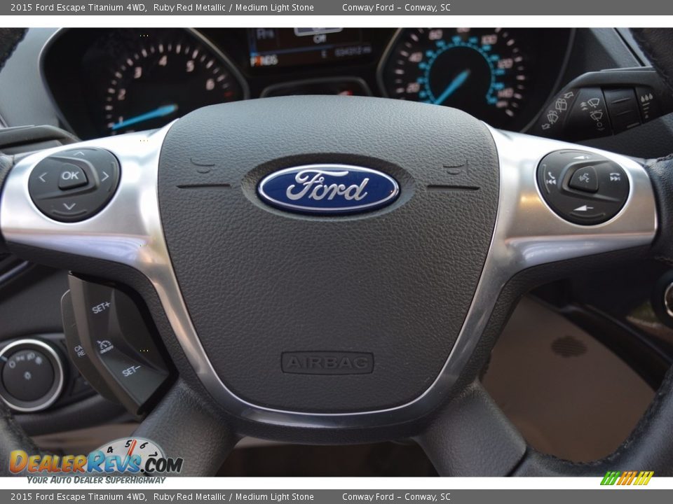 2015 Ford Escape Titanium 4WD Ruby Red Metallic / Medium Light Stone Photo #27