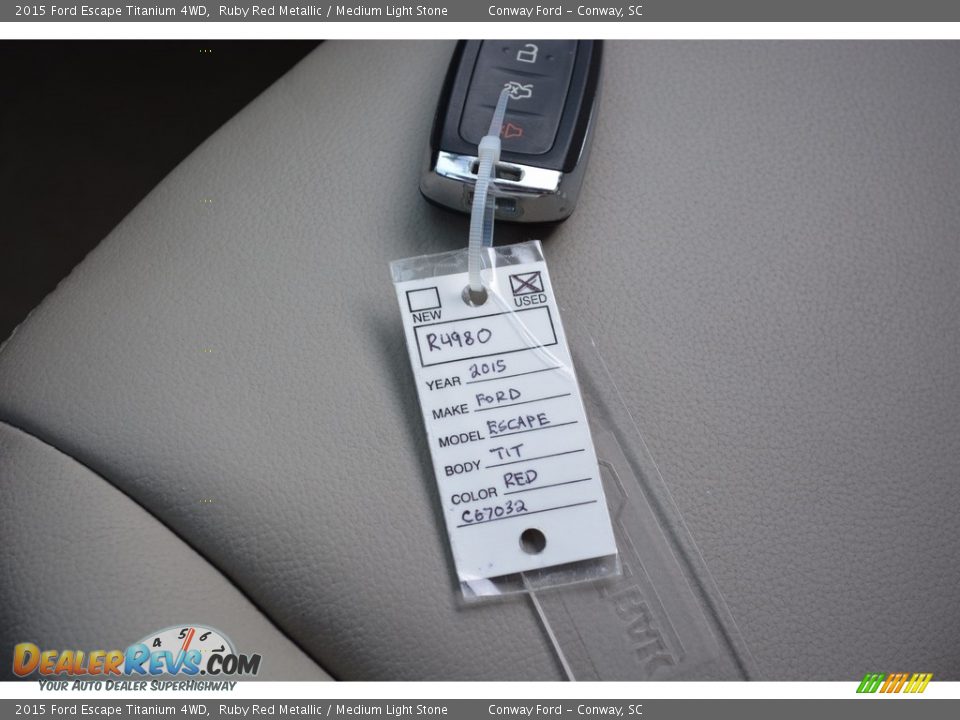 2015 Ford Escape Titanium 4WD Ruby Red Metallic / Medium Light Stone Photo #31