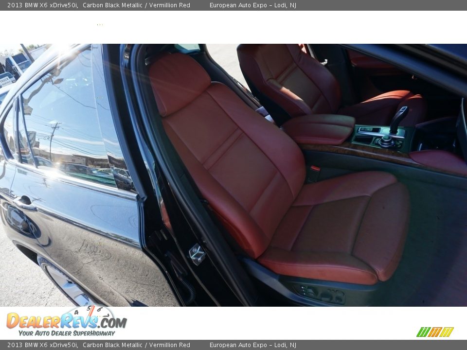 2013 BMW X6 xDrive50i Carbon Black Metallic / Vermillion Red Photo #11