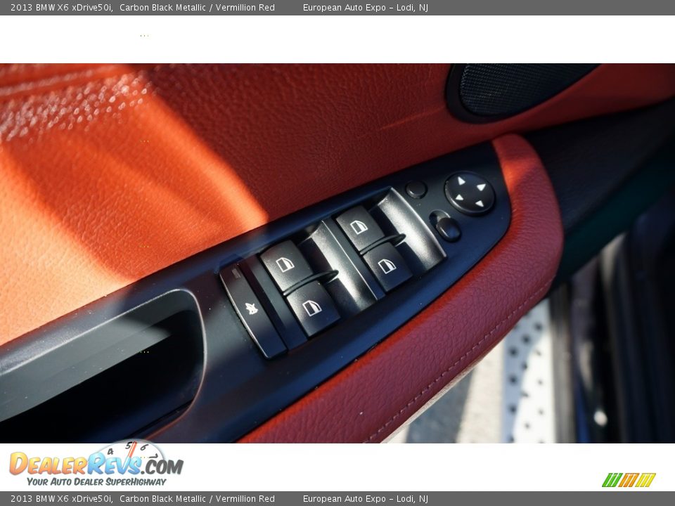 2013 BMW X6 xDrive50i Carbon Black Metallic / Vermillion Red Photo #17