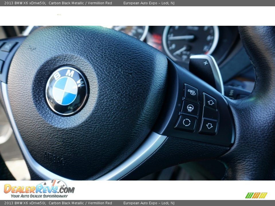 2013 BMW X6 xDrive50i Carbon Black Metallic / Vermillion Red Photo #22