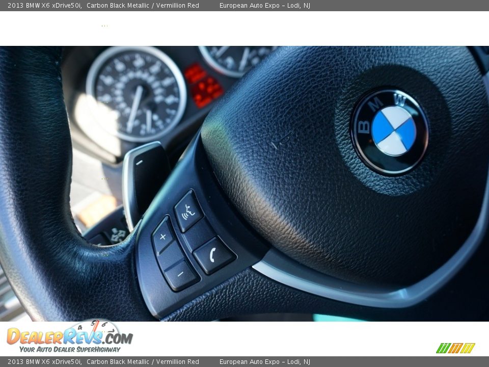 2013 BMW X6 xDrive50i Carbon Black Metallic / Vermillion Red Photo #23