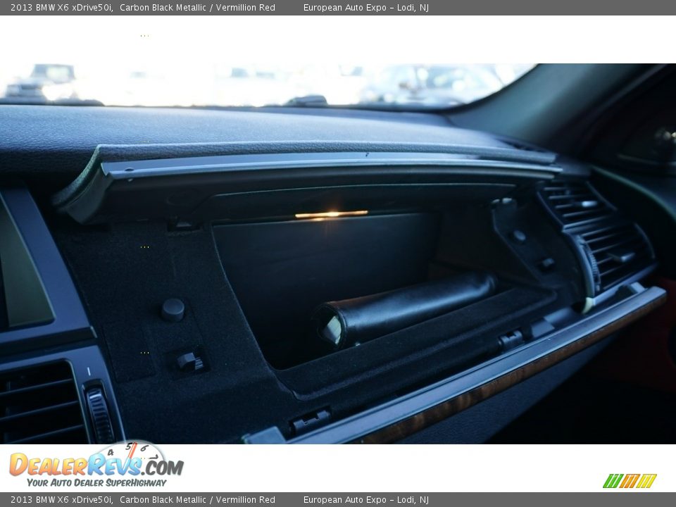 2013 BMW X6 xDrive50i Carbon Black Metallic / Vermillion Red Photo #33