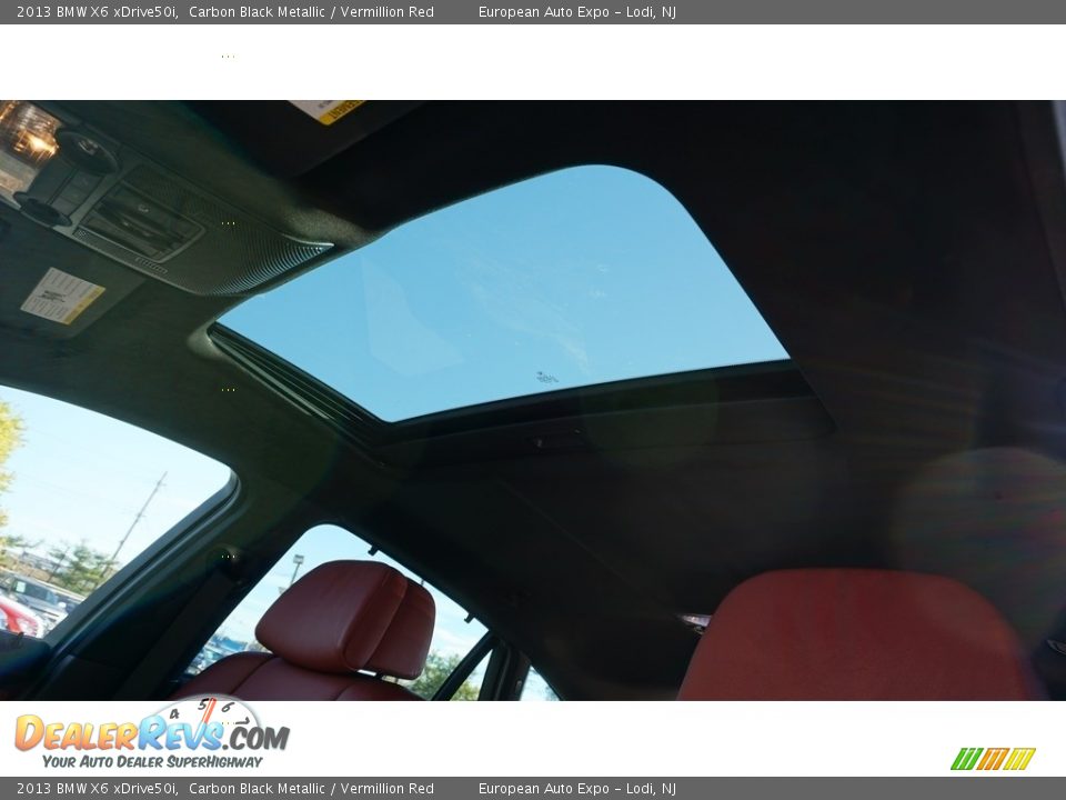 2013 BMW X6 xDrive50i Carbon Black Metallic / Vermillion Red Photo #34