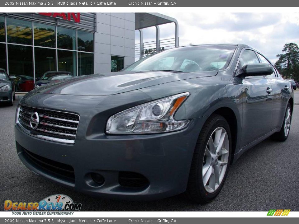 2009 Nissan Maxima 3.5 S Mystic Jade Metallic / Caffe Latte Photo #2