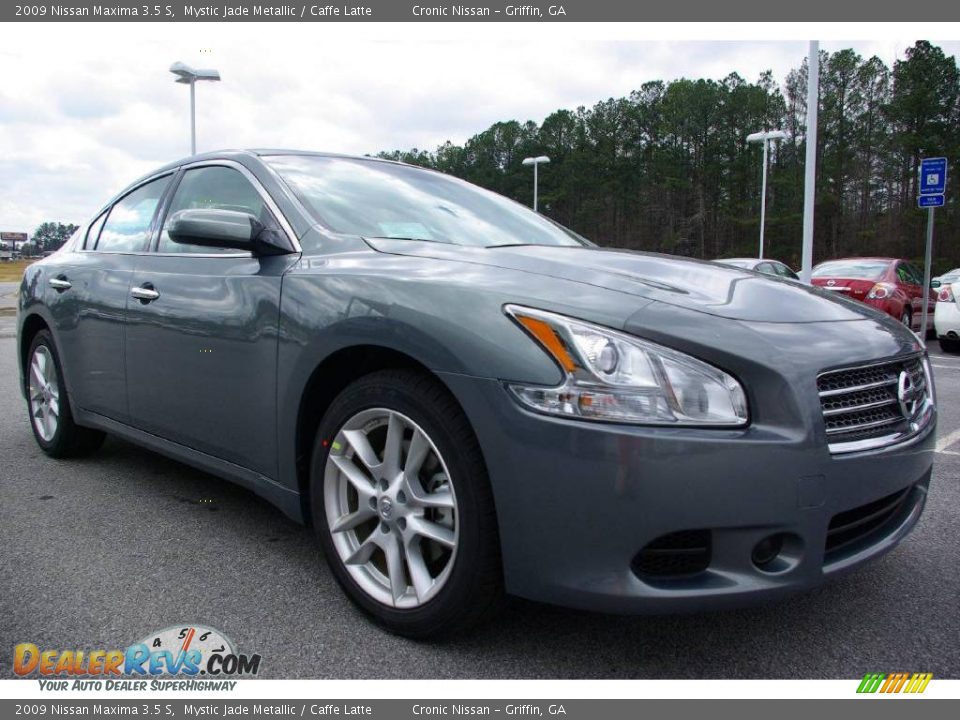 2009 Nissan Maxima 3.5 S Mystic Jade Metallic / Caffe Latte Photo #4