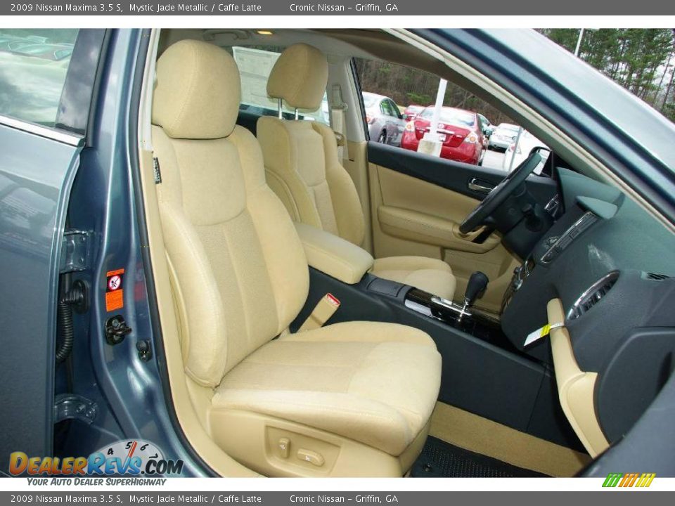 2009 Nissan Maxima 3.5 S Mystic Jade Metallic / Caffe Latte Photo #12