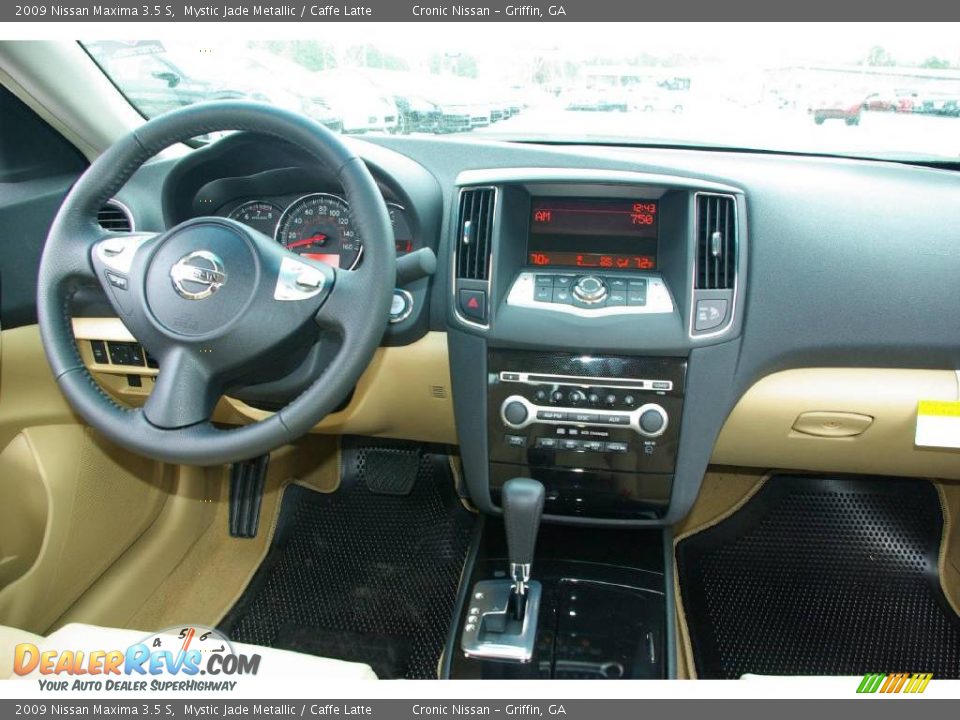 2009 Nissan Maxima 3.5 S Mystic Jade Metallic / Caffe Latte Photo #15