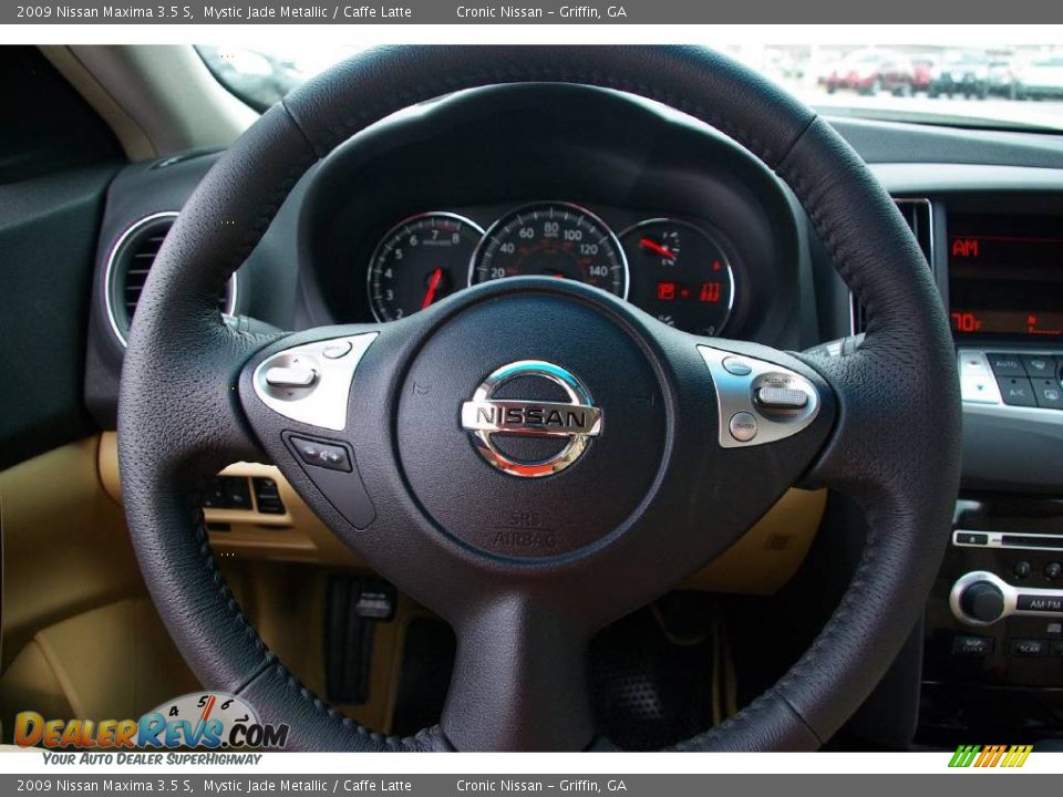 2009 Nissan Maxima 3.5 S Mystic Jade Metallic / Caffe Latte Photo #16