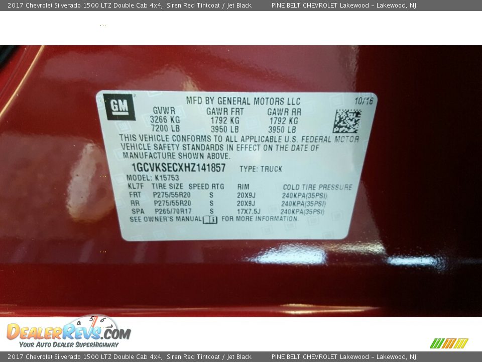 2017 Chevrolet Silverado 1500 LTZ Double Cab 4x4 Siren Red Tintcoat / Jet Black Photo #7