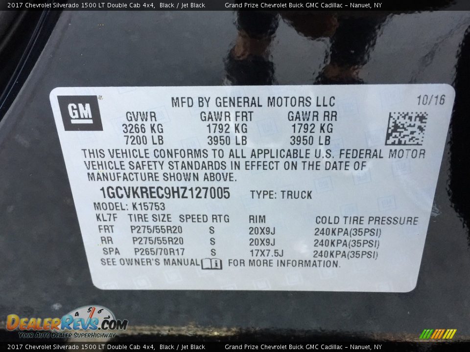 2017 Chevrolet Silverado 1500 LT Double Cab 4x4 Black / Jet Black Photo #11