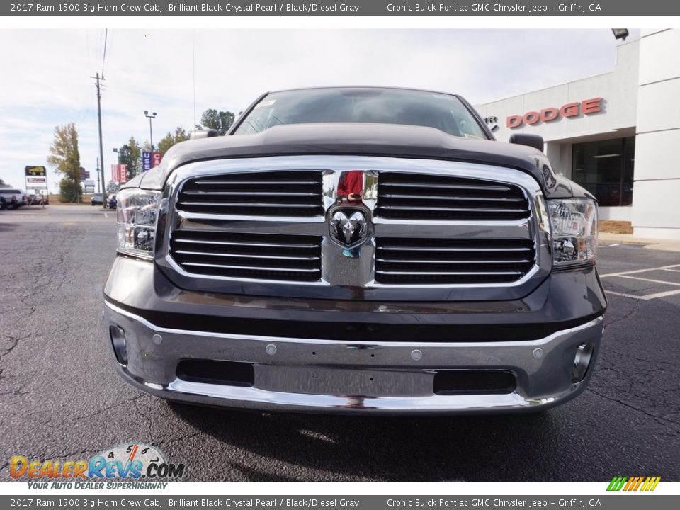2017 Ram 1500 Big Horn Crew Cab Brilliant Black Crystal Pearl / Black/Diesel Gray Photo #2