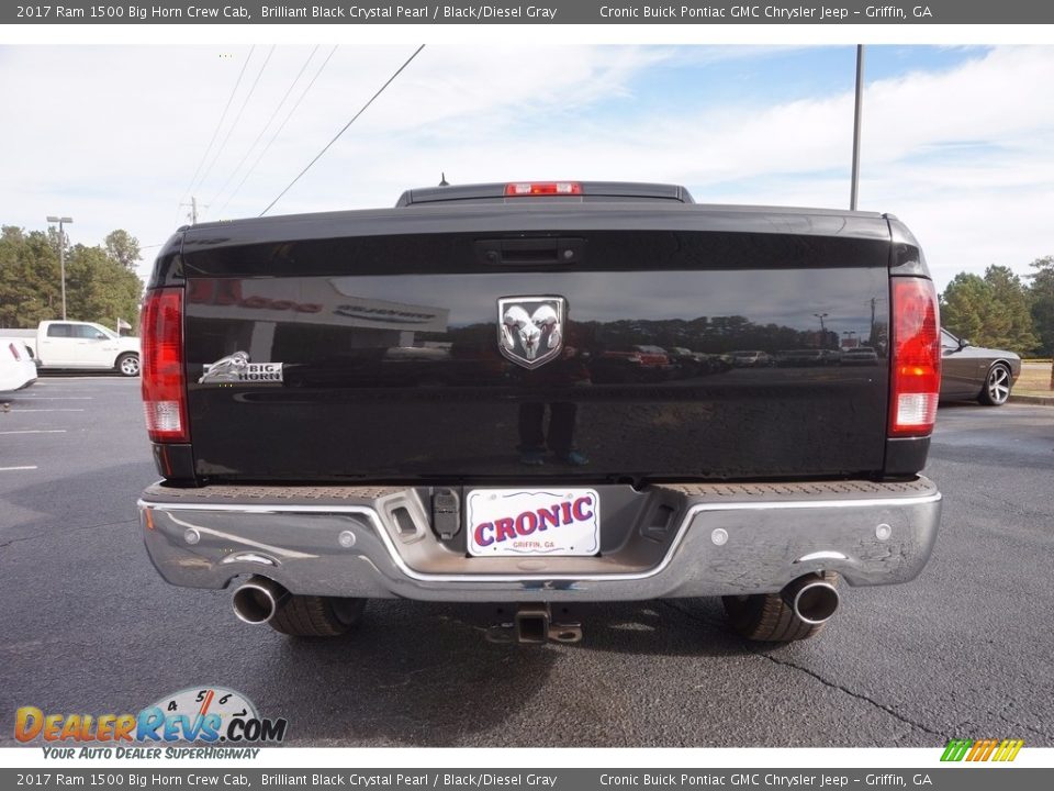 2017 Ram 1500 Big Horn Crew Cab Brilliant Black Crystal Pearl / Black/Diesel Gray Photo #6
