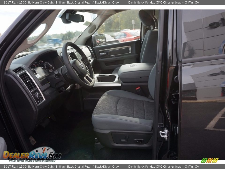 Black/Diesel Gray Interior - 2017 Ram 1500 Big Horn Crew Cab Photo #9