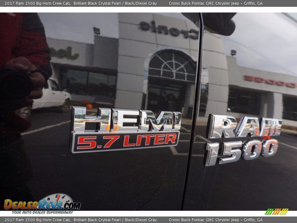 2017 Ram 1500 Big Horn Crew Cab Brilliant Black Crystal Pearl / Black/Diesel Gray Photo #12
