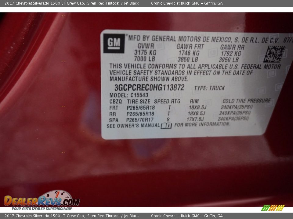 2017 Chevrolet Silverado 1500 LT Crew Cab Siren Red Tintcoat / Jet Black Photo #16