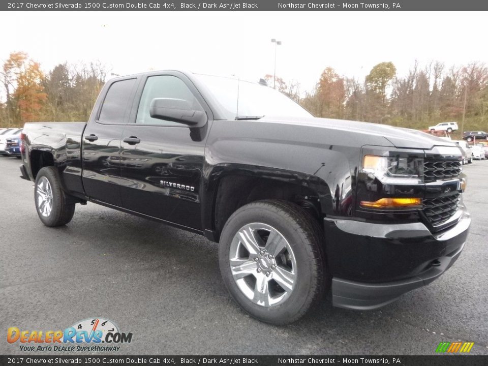 Black 2017 Chevrolet Silverado 1500 Custom Double Cab 4x4 Photo #3