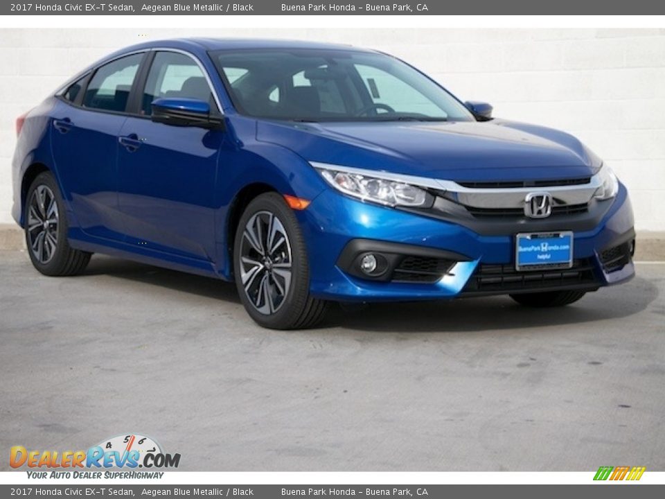 2017 Honda Civic EX-T Sedan Aegean Blue Metallic / Black Photo #1