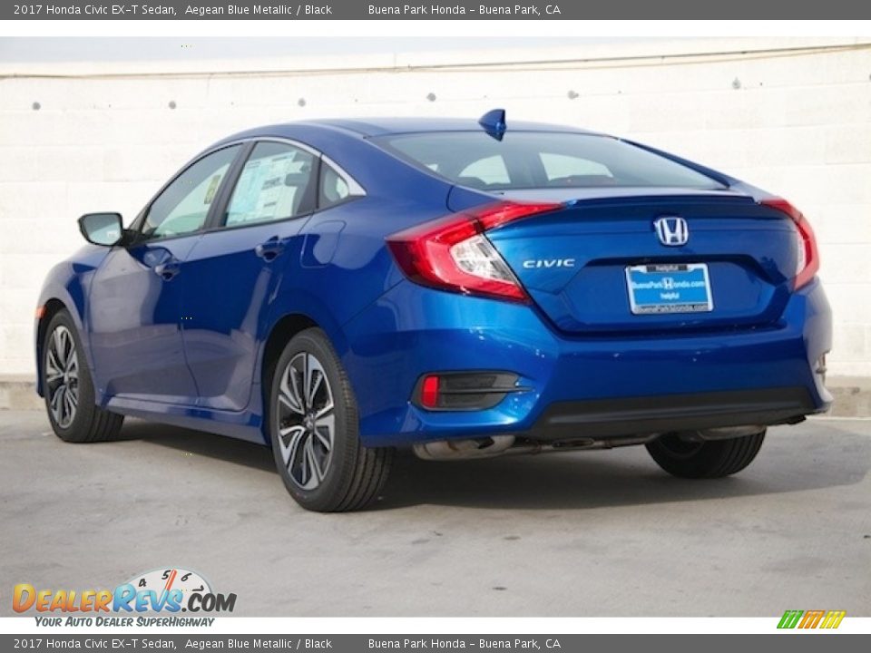 2017 Honda Civic EX-T Sedan Aegean Blue Metallic / Black Photo #2