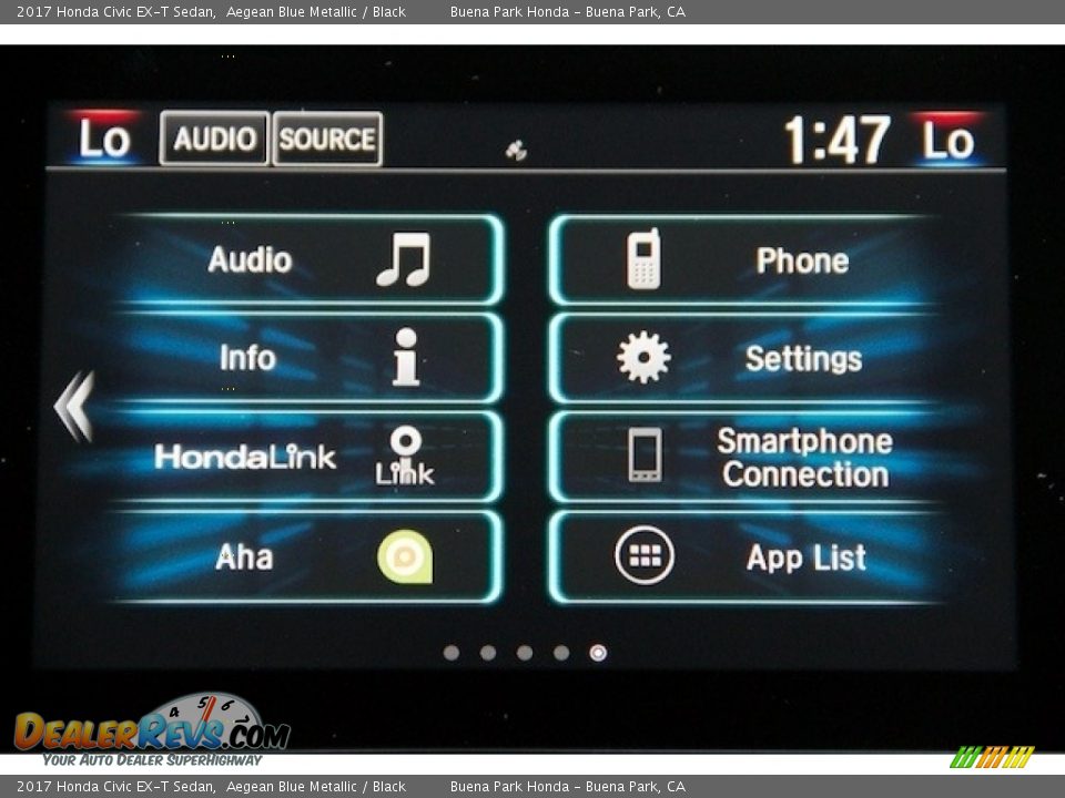 2017 Honda Civic EX-T Sedan Aegean Blue Metallic / Black Photo #16