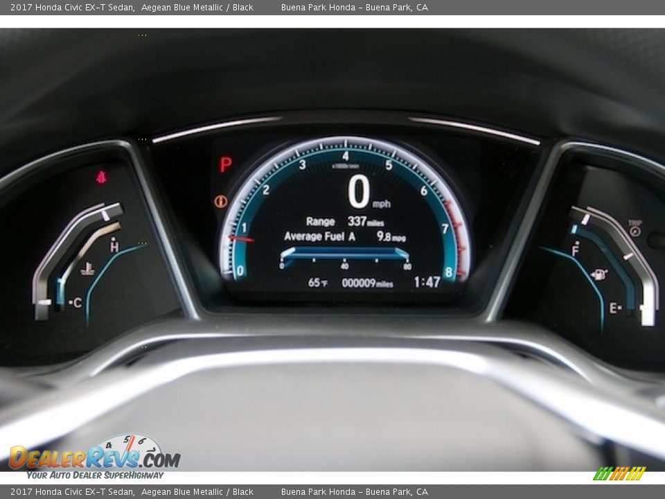 2017 Honda Civic EX-T Sedan Aegean Blue Metallic / Black Photo #17