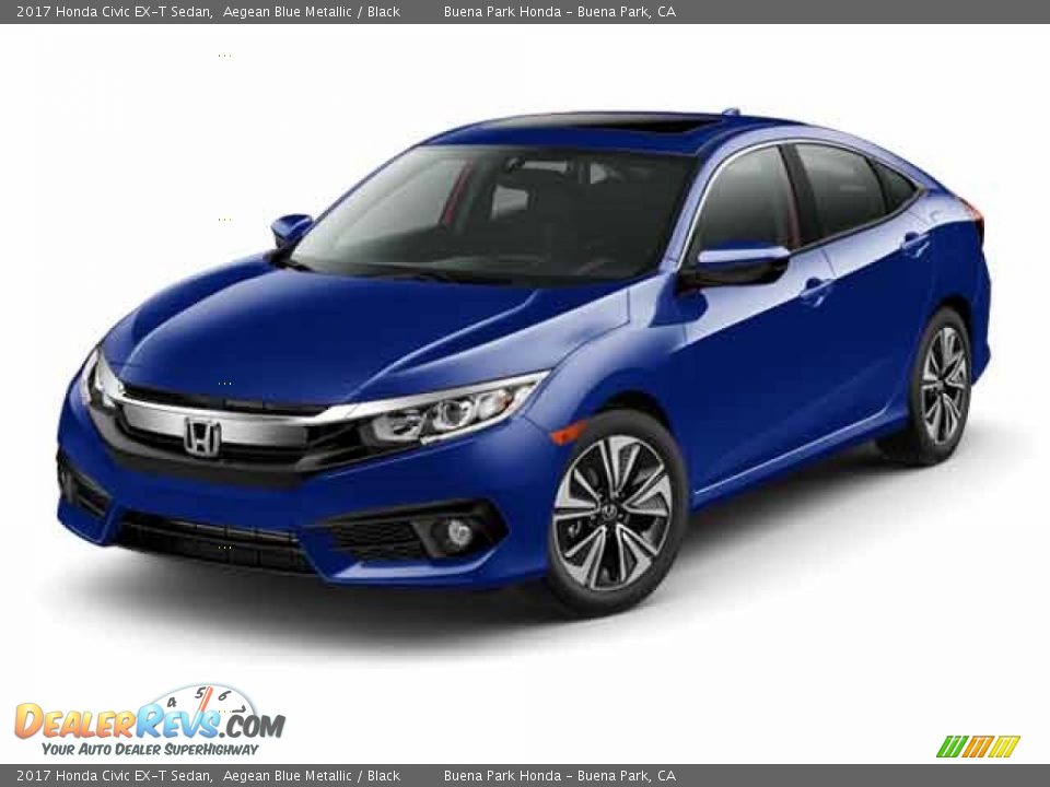 2017 Honda Civic EX-T Sedan Aegean Blue Metallic / Black Photo #19