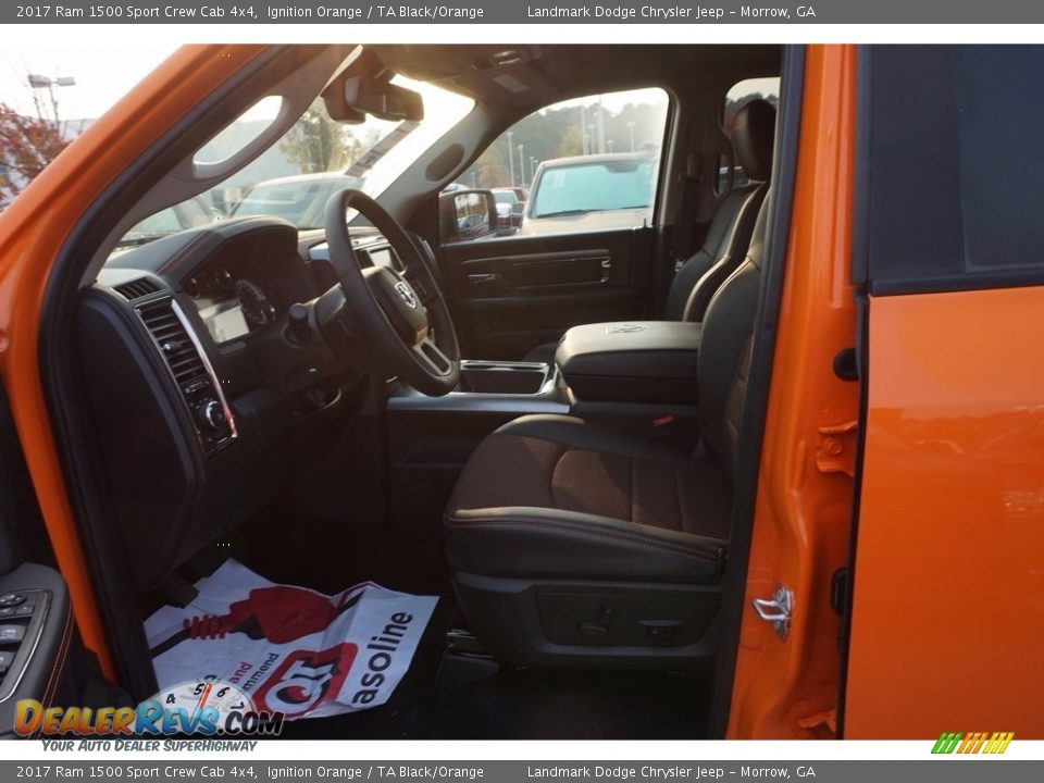 TA Black/Orange Interior - 2017 Ram 1500 Sport Crew Cab 4x4 Photo #7