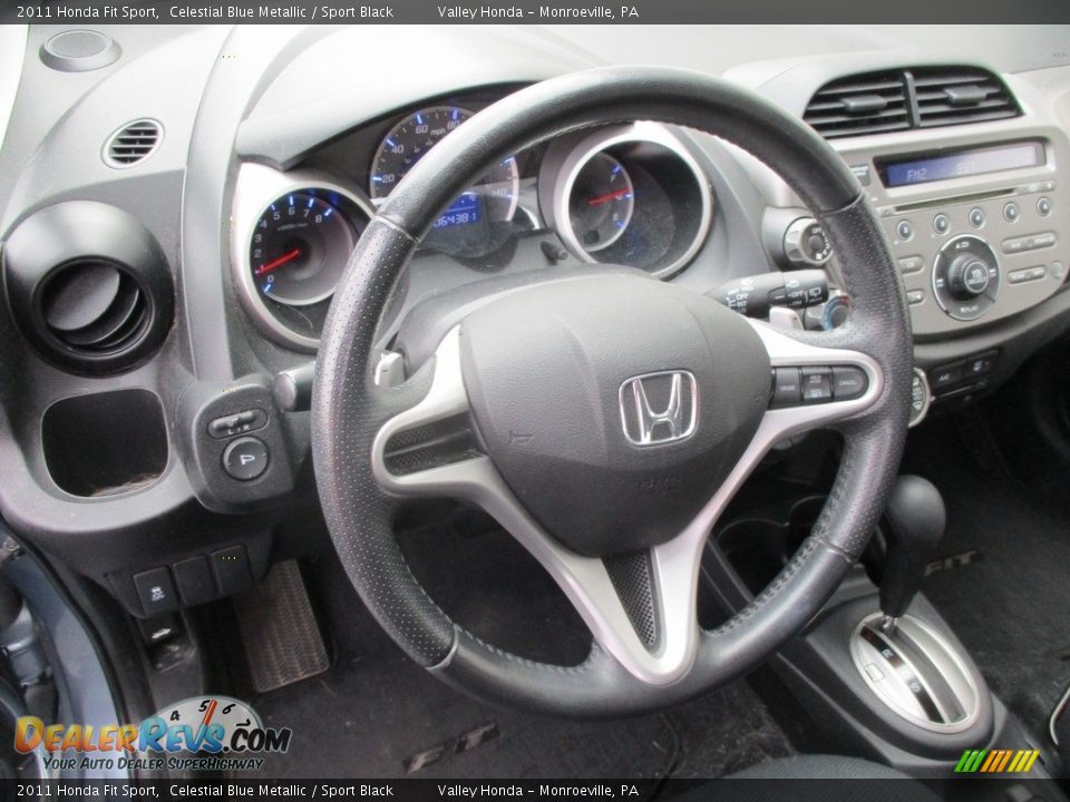2011 Honda Fit Sport Celestial Blue Metallic / Sport Black Photo #13